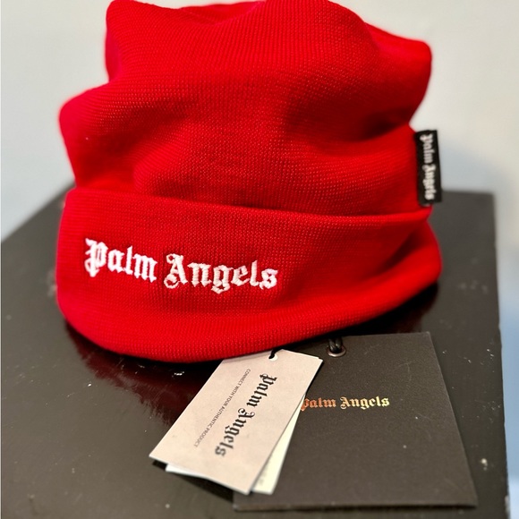 Palm Angels Embroidered Logo Beanie - Red RELISTING - Picture 3 of 4